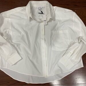 Chicos size 3 16 Zenergy Neema cropped shirt White long sleeve UPF 50+ non iron